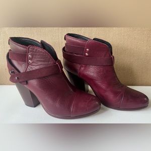 🥀 rag & bone Harrow dark red leather ankle boots size 39 🥀
